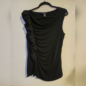 Cable & Gauge Black Ruffled Blouse